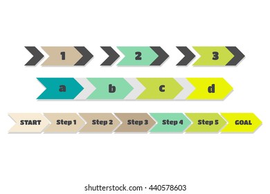 vector infographics, colorful arrows with steps