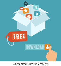 Vector infographics depicting freemium business model - free of charge and free to play apps and games - paying for premium features and services - conceptual illustration in flat style