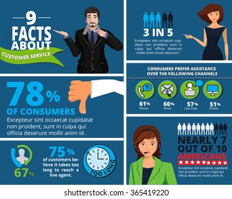 Vector Infographics Design with Character. Icons