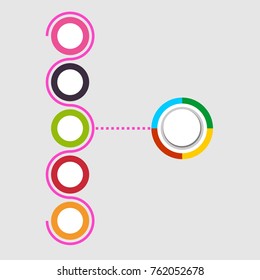 Vector infographics design template with 3D paper label, integrated circles background. Blank space for content, business, infographic, diagram, digital network, flowchart, process diagram
