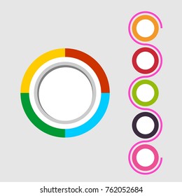 Vector infographics design template with 3D paper label, integrated circles background. Blank space for content, business, infographic, diagram, digital network, flowchart, process diagram