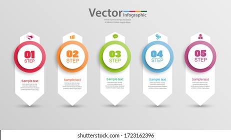 Plantilla de diseño de infografías vectoras con 4 pasos de opciones 
