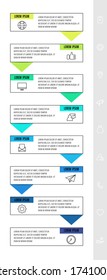 Vector infographics design template with arrows. Eight steps. Modern line concept can be used for diagram, business, web, banner, workflow layout, presentations, timeline, content, levels