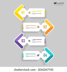 Vector Infographics design template, Business concept with 4 steps.