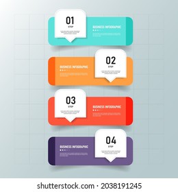 Vector Infographics design template, Business concept with 4 steps.