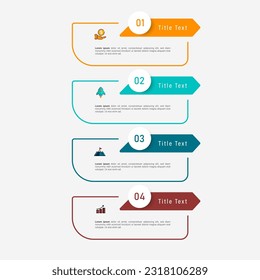 Vector Infographics design template, Business concept with 4 steps.