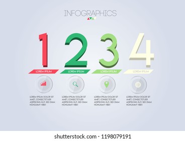 vector Infographics design template with icons and 4 options or steps. Can be used for process, presentations, layout, banner,info graph.