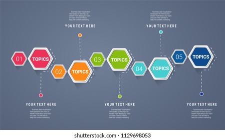 Vector infographics design template , integrated hexagon background. Blank space for content, business, infographic, diagram, digital network, flowchart, process diagram, timeline