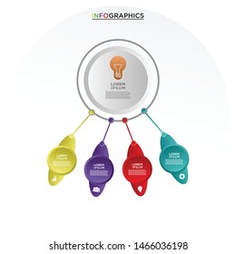 Vector infographics design template, integrated circles background. Blank space for content, business, infographic, diagram, digital network, flowchart, process diagram, timeline