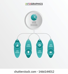 Vector infographics design template, integrated circles background. Blank space for content, business, infographic, diagram, digital network, flowchart, process diagram, timeline