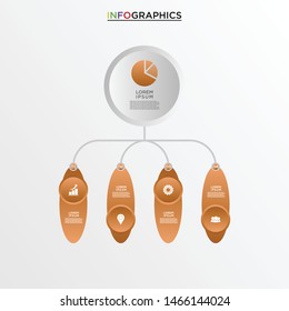 Vector infographics design template, integrated circles background. Blank space for content, business, infographic, diagram, digital network, flowchart, process diagram, timeline