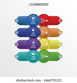 Vector infographics design template, integrated circles background. Blank space for content, business, infographic, diagram, digital.