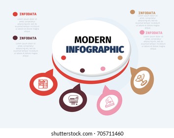 Vector infographics design template ,integrated circles background. Digital network, flowchart, process diagram