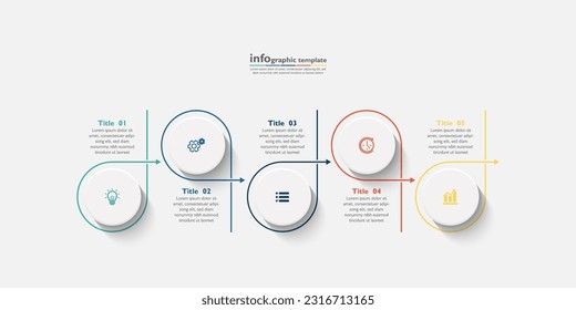 Vector infographics design template marketing information with 5 options