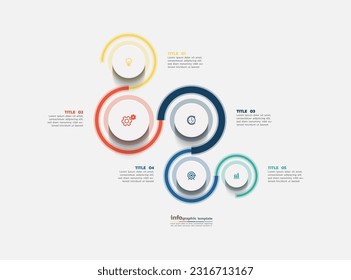 Vector infographics design template marketing information with 5 options