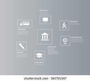 Vector infographics with education icons.