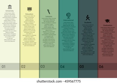 Vector infographics with education icons.