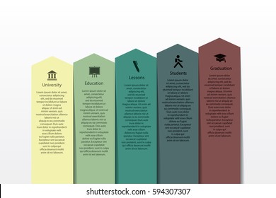 Vector infographics with education icons.