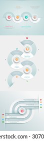 Vector infographics element with business icons. The gears communicate with circles. Clean, minimalist design. For informational graphs, reports, registration data, websites, printed