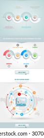 Vector infographics element with business icons. The gears communicate with circles. Clean, minimalist design. For informational graphs, reports, registration data, websites, printed