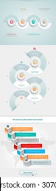 Vector infographics element with business icons. The gears communicate with circles. Clean, minimalist design. For informational graphs, reports, registration data, websites, printed