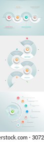 Vector infographics element with business icons. The gears communicate with circles. Clean, minimalist design. For informational graphs, reports, registration data, websites, printed