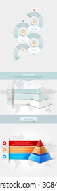 Vector infographics element with business icons. The gears communicate with circles. Clean, minimalist design. For informational graphs, reports, registration data, websites, printed
