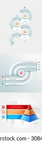 Vector infographics element with business icons. The gears communicate with circles. Clean, minimalist design. For informational graphs, reports, registration data, websites, printed