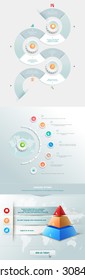 Vector infographics element with colored pyramid. For workflow layout, diagram, number options, step up, web design. Promotion and advertising successful business development. 