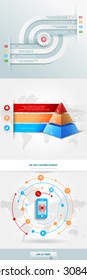Vector infographics element with colored pyramid. For workflow layout, diagram, number options, step up, web design. Promotion and advertising successful business development. 