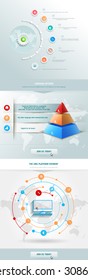 Vector infographics element with colored pyramid. For workflow layout, diagram, number options, step up, web design. Promotion and advertising successful business development. 
