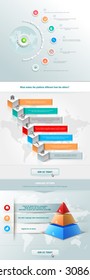 Vector infographics element with colored pyramid. For workflow layout, diagram, number options, step up, web design. Promotion and advertising successful business development. 