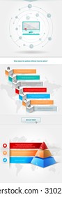 Vector infographics element with colored pyramid. For workflow layout, diagram, number options, step up, web design. Promotion and advertising successful business development. 