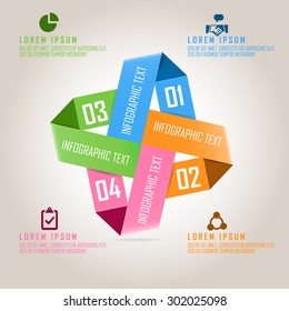 VECTOR INFOGRAPHICS: Four colored business infographics on square design