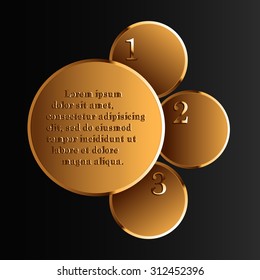 Vector infographics in gold. Eps 10.
