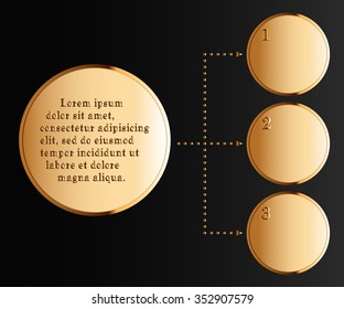 Vector infographics in gold. Eps 10.