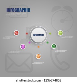 Vector infographics icon option template. Abstract design for presentation.