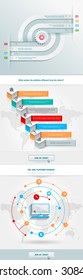 Vector infographics internet with a circles and business icons. Elements communicate with one another. Clean, minimalist design. For informational graphs, reports, registration data, websites