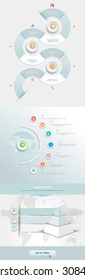 Vector infographics internet with a circles and business icons. Elements communicate with one another. Clean, minimalist design. For informational graphs, reports, registration data, websites