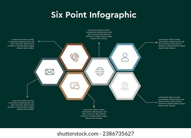 Vector infographics label design with hexagon. Business concept with 6 options, steps or processes.