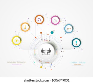 Vector Diseño de etiquetas de infografías con ícono y 6 opciones o pasos, concepto de negocio. Espacio en blanco para contenido, negocio, infografía, diagrama, proceso, Plantilla, línea de tiempo, red digital, diagrama de flujo, información