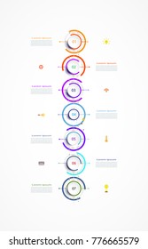 Vector Infographics label design with icon and 7 option or step,Business concept. Blank space for content, business, infographic, diagram, process ,template, timeline, digital network, flowchart, info