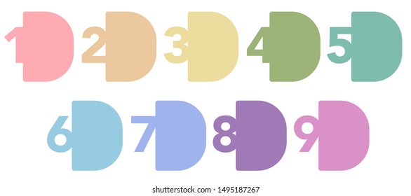 Vector Infographics Lineart Design of 9 Bubbles, Options or Steps. Business Concept. Can Be Used for Presentation Banner, Workflow Layout, Process Diagram, or Flow Chart