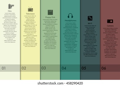 Vector infographics with multimedia icons.