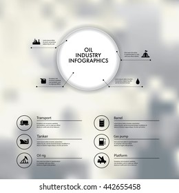 Vector infographics with oil industry icons.