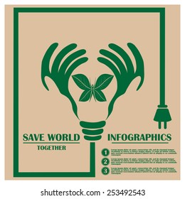 Vector infographics on the ecological concept. Save energy.