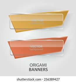 Vector infographics origami banners set. Vector illustration.