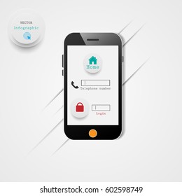Vector infographics phone on a white background, illustration.