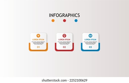 infografías vectoriales para presentaciones, diseño de infografías con tres pasos para sus presentaciones empresariales
