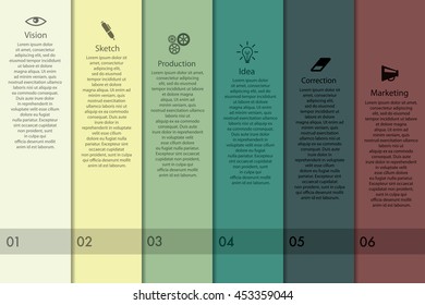 Vector infographics with production icons.